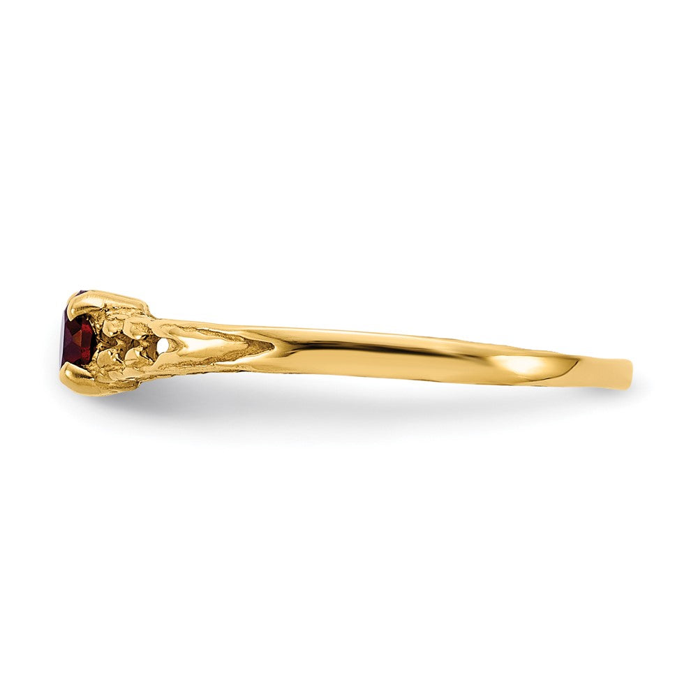 14k Madi K 3mm Garnet Birthstone Baby / Childrens Ring