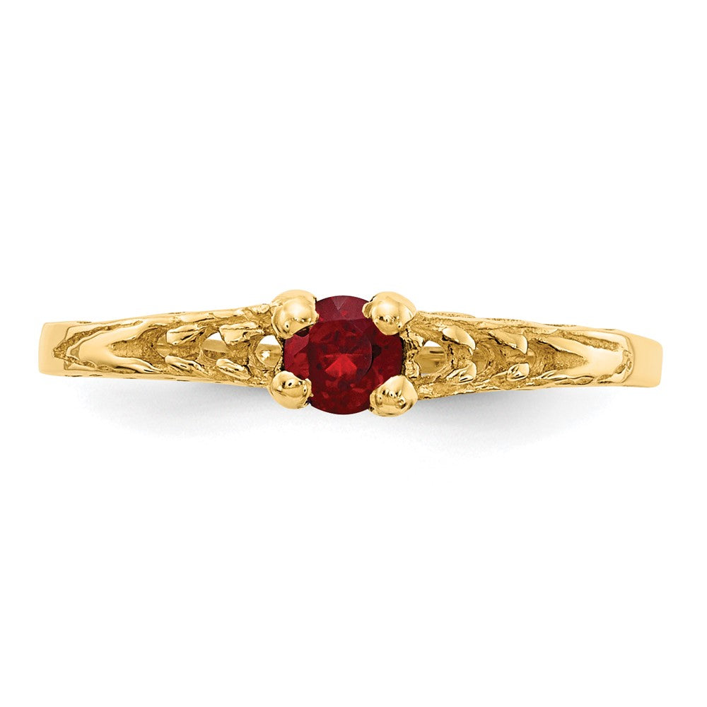 14k Madi K 3mm Garnet Birthstone Baby / Childrens Ring