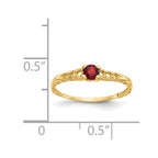 14k Madi K 3mm Garnet Birthstone Baby / Childrens Ring