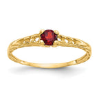 14k Madi K 3mm Garnet Birthstone Baby / Childrens Ring