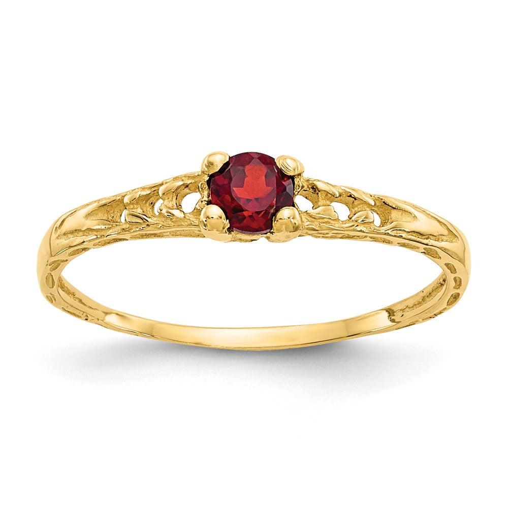 14k Madi K 3mm Garnet Birthstone Baby / Childrens Ring