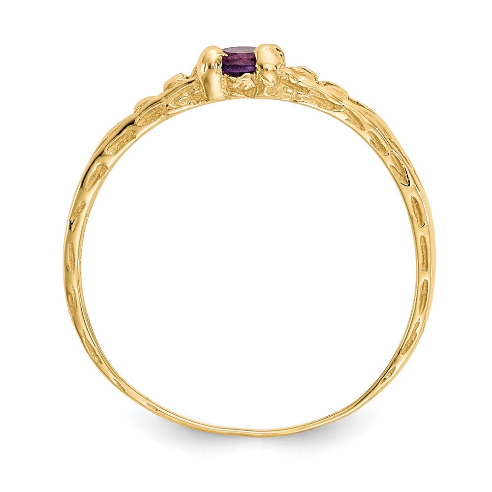 14k Madi K 3mm Amethyst Birthstone Baby / Childrens Ring