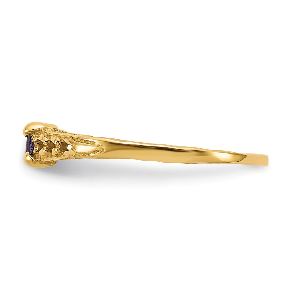 14k Madi K 3mm Amethyst Birthstone Baby / Childrens Ring