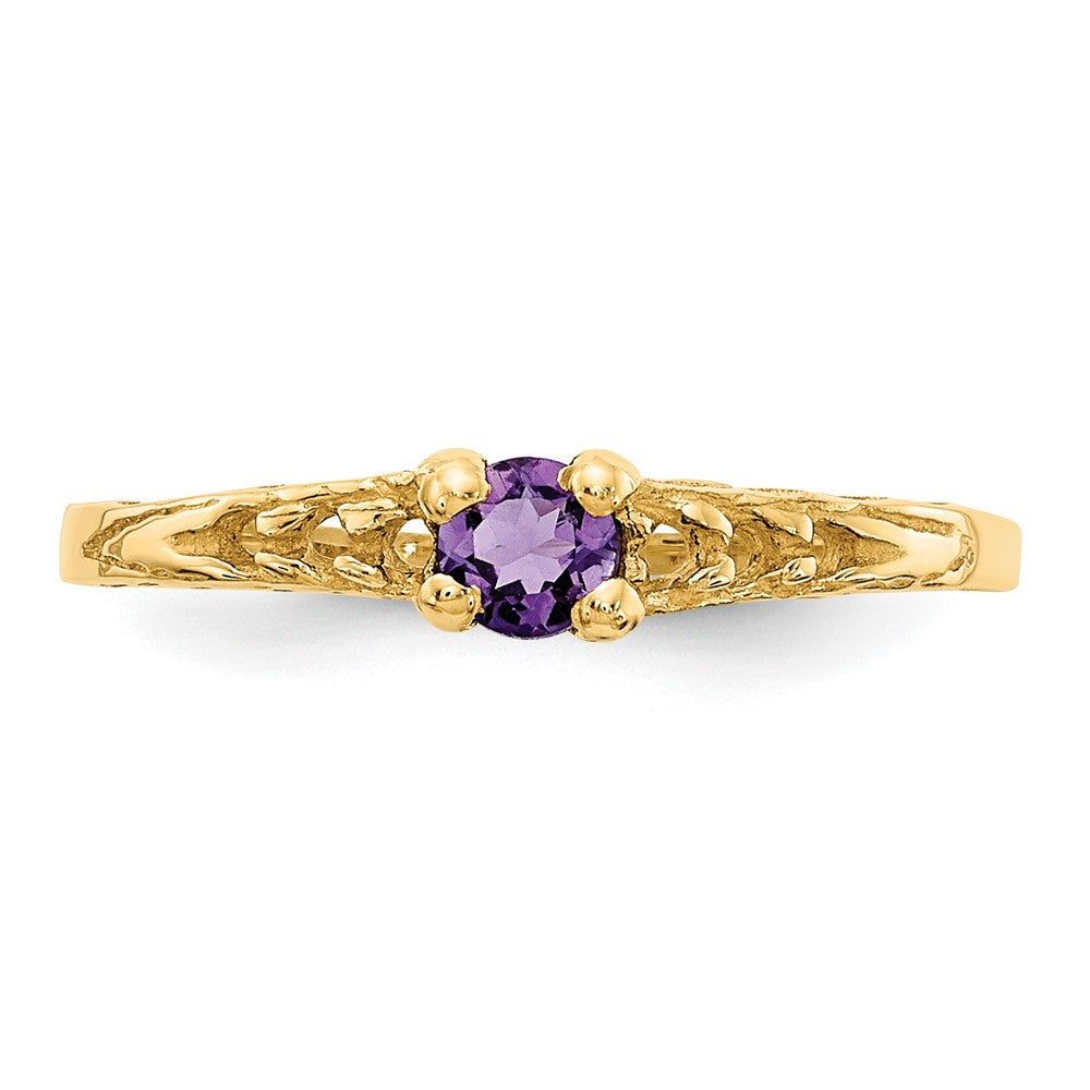 14k Madi K 3mm Amethyst Birthstone Baby / Childrens Ring