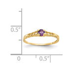 14k Madi K 3mm Amethyst Birthstone Baby / Childrens Ring