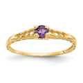 14k Madi K 3mm Amethyst Birthstone Baby / Childrens Ring