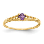 14k Madi K 3mm Amethyst Birthstone Baby / Childrens Ring
