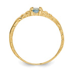 14k Madi K 3mm Aquamarine Birthstone Baby / Childrens Ring