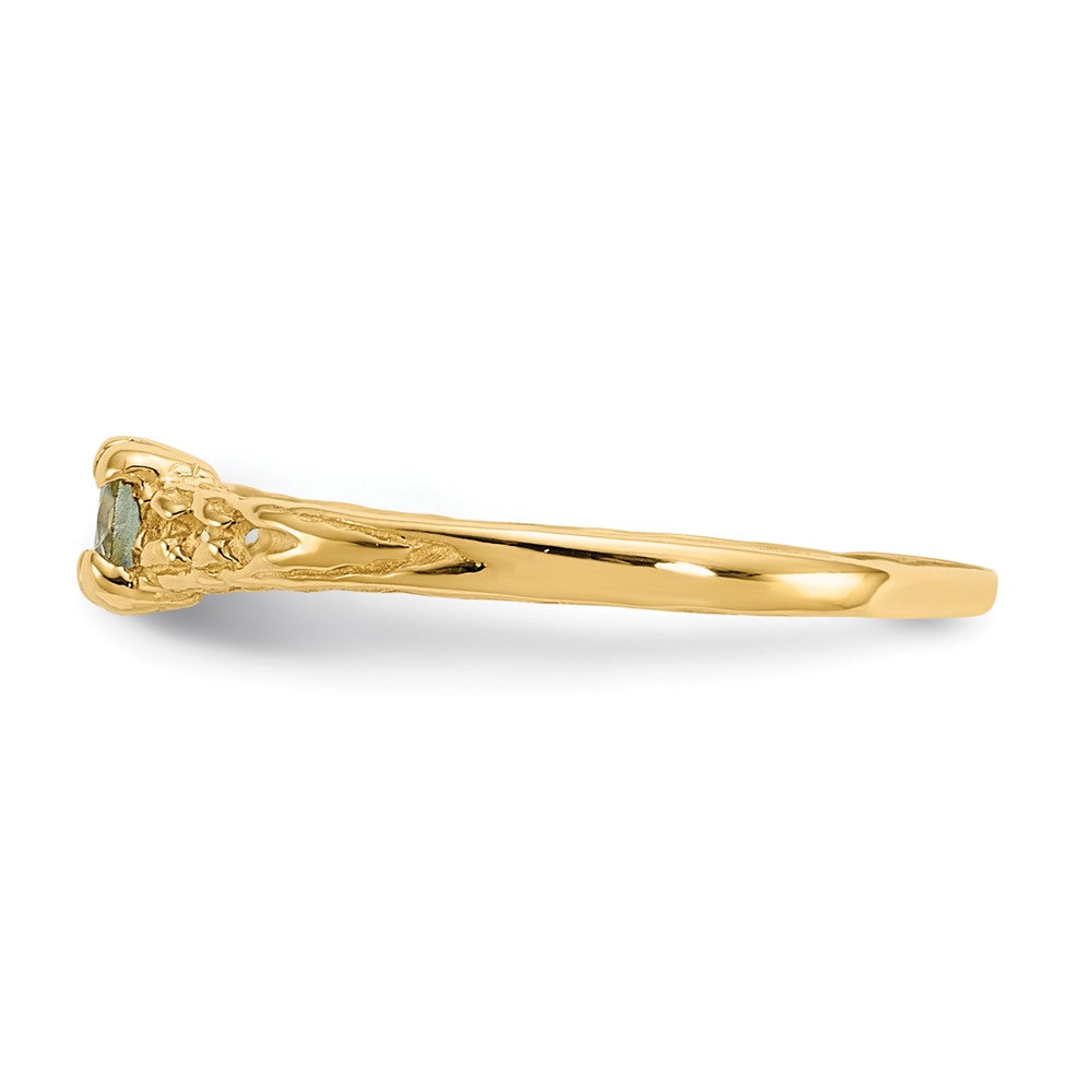 14k Madi K 3mm Aquamarine Birthstone Baby / Childrens Ring
