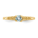 14k Madi K 3mm Aquamarine Birthstone Baby / Childrens Ring