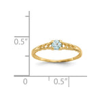 14k Madi K 3mm Aquamarine Birthstone Baby / Childrens Ring