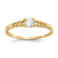 14k Madi K 3mm White Topaz Birthstone Baby / Childrens Ring
