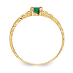 14k Madi K 3mm Emerald Birthstone Baby / Childrens Ring