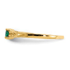 14k Madi K 3mm Emerald Birthstone Baby / Childrens Ring