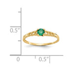 14k Madi K 3mm Emerald Birthstone Baby / Childrens Ring