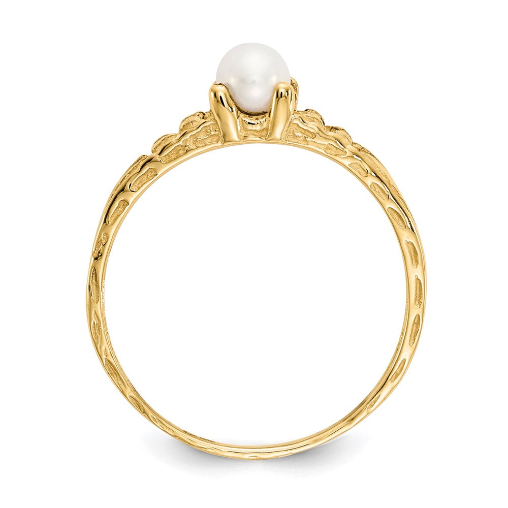 14k Madi K 3mm FW Cultured Pearl Birthstone Baby / Childrens Ring
