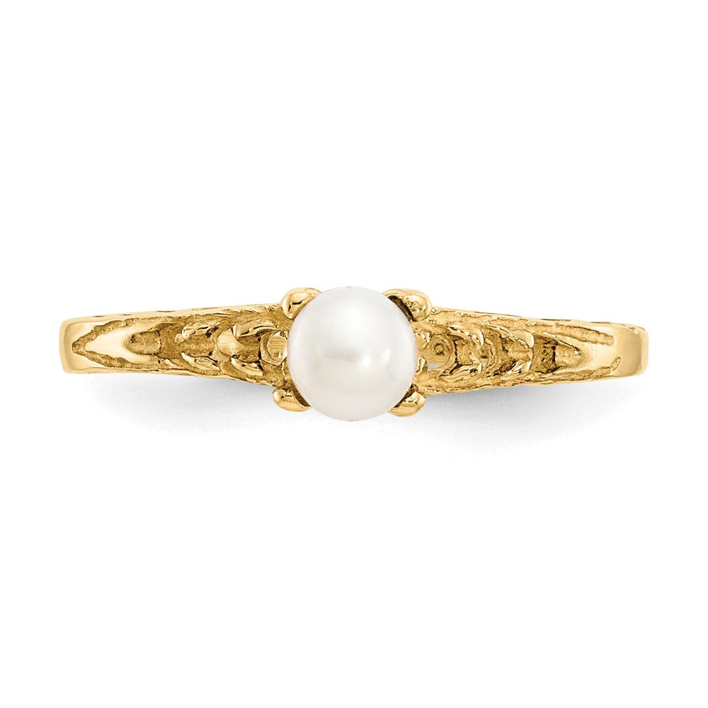 14k Madi K 3mm FW Cultured Pearl Birthstone Baby / Childrens Ring