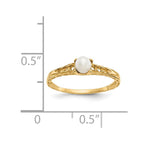 14k Madi K 3mm FW Cultured Pearl Birthstone Baby / Childrens Ring