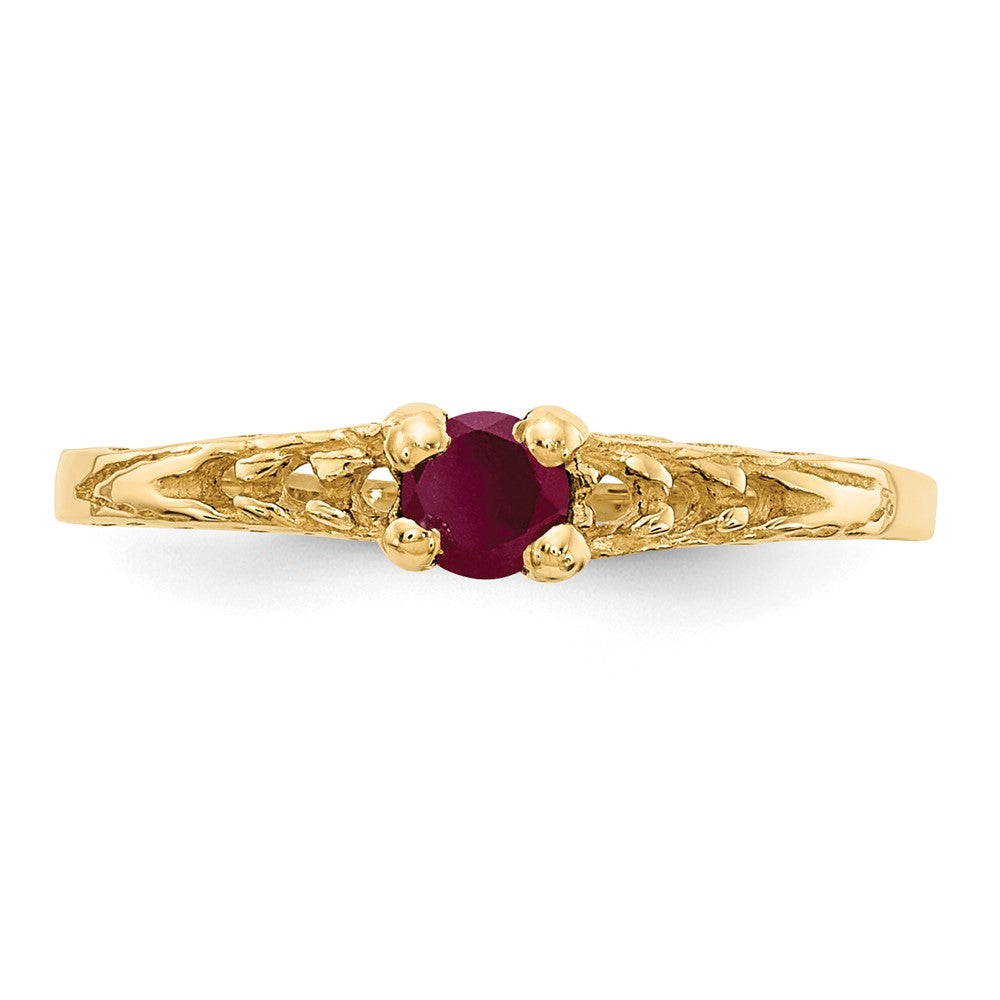 14k Madi K 3mm Ruby Birthstone Baby / Childrens Ring
