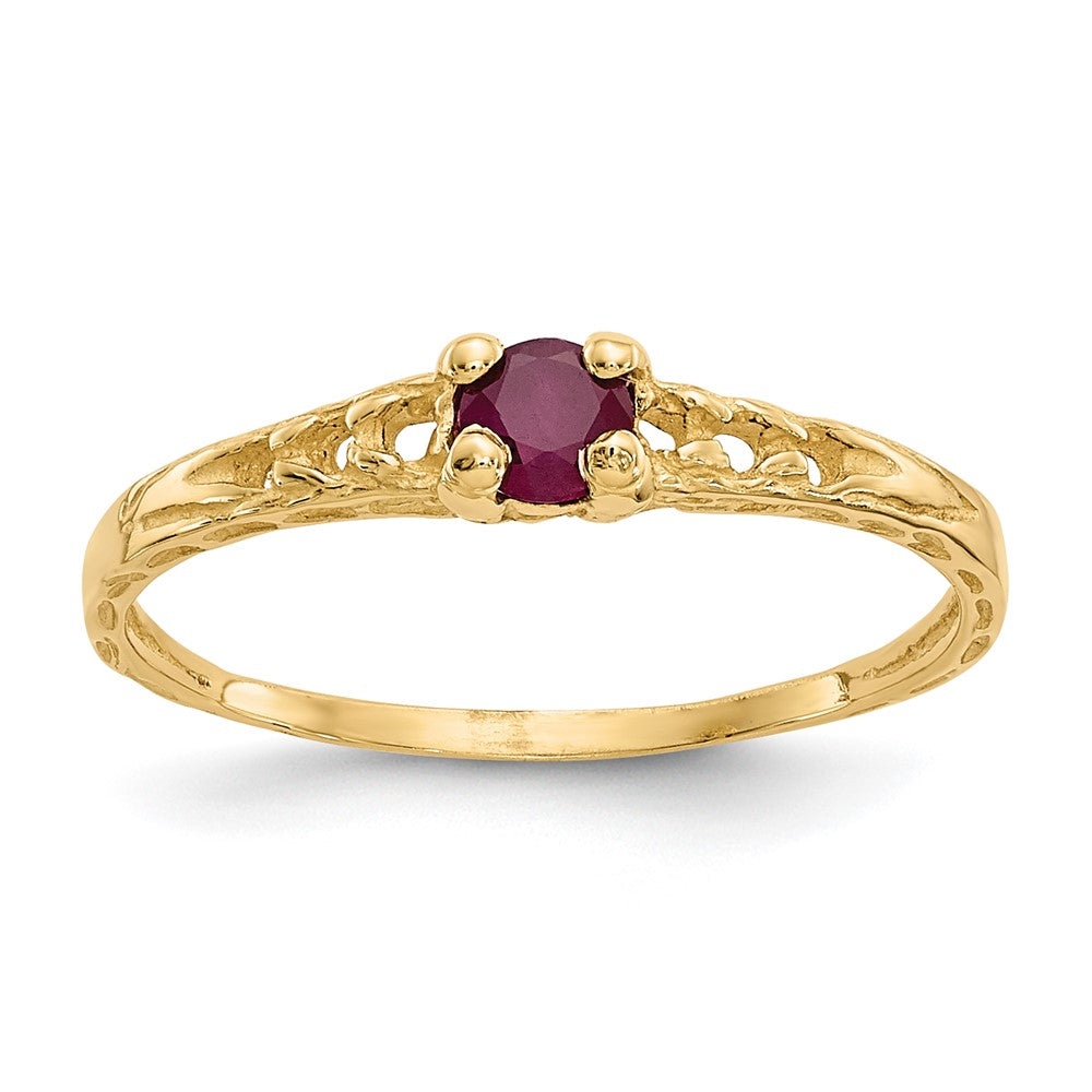 14k Madi K 3mm Ruby Birthstone Baby / Childrens Ring