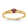 14k Madi K 3mm Ruby Birthstone Baby / Childrens Ring