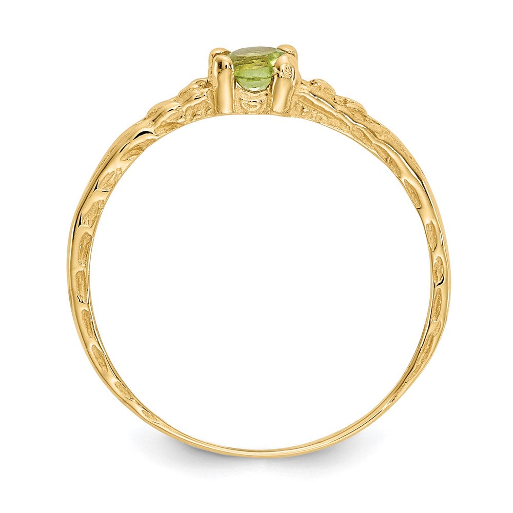 14k Madi K 3mm Peridot Birthstone Baby / Childrens Ring