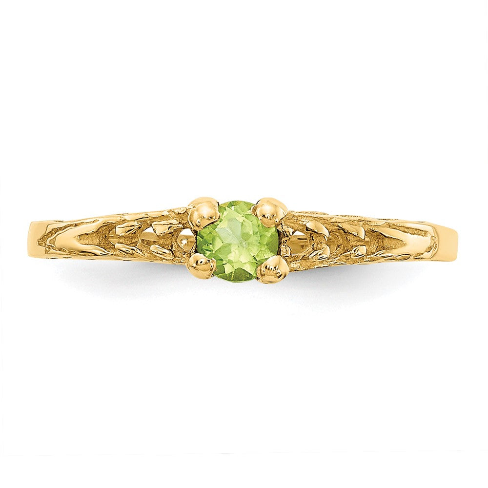 14k Madi K 3mm Peridot Birthstone Baby / Childrens Ring