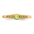 14k Madi K 3mm Peridot Birthstone Baby / Childrens Ring