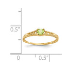 14k Madi K 3mm Peridot Birthstone Baby / Childrens Ring