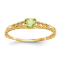 14k Madi K 3mm Peridot Birthstone Baby / Childrens Ring