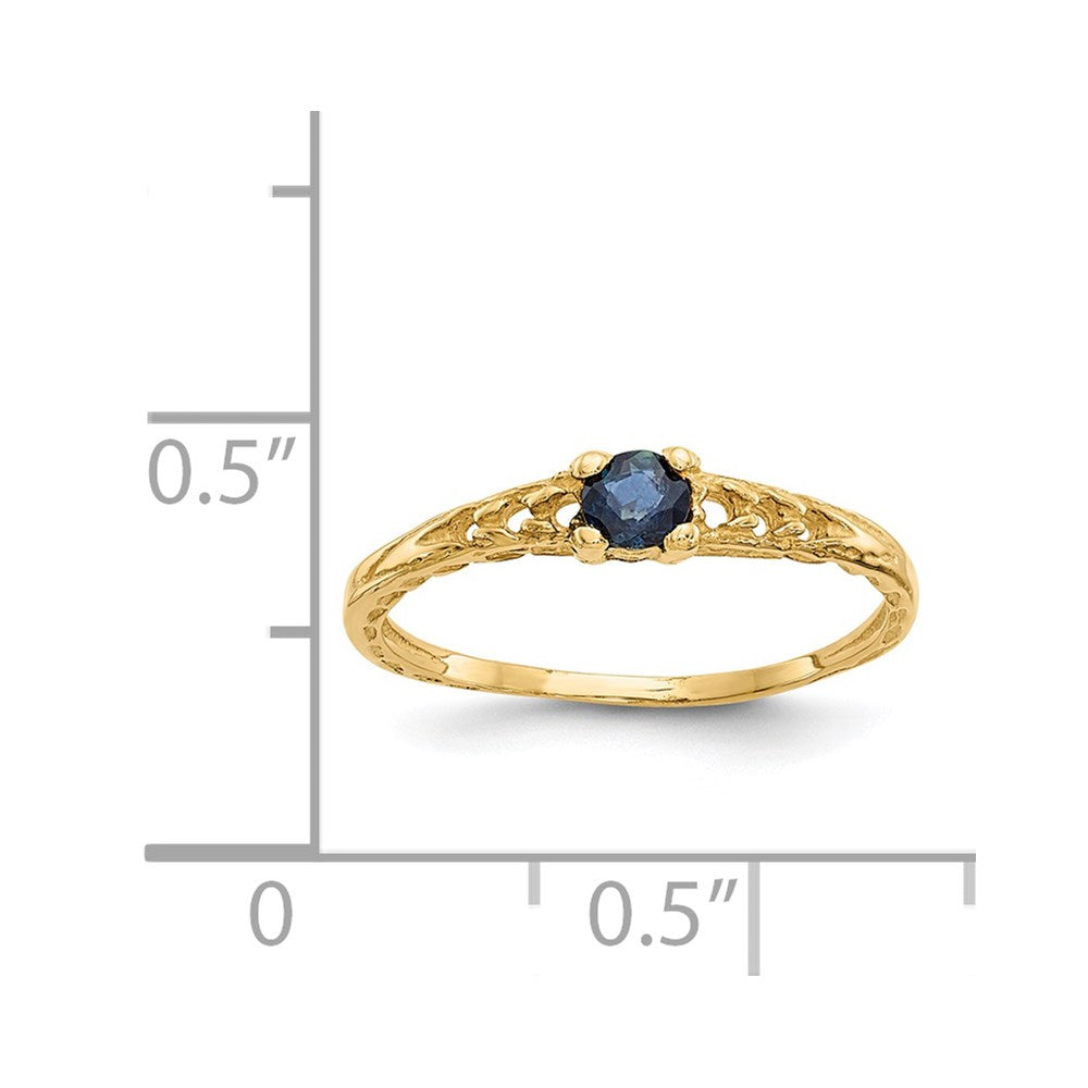 14k Madi K 3mm Sapphire Birthstone Baby / Childrens Ring