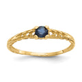 14k Madi K 3mm Sapphire Birthstone Baby / Childrens Ring