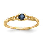 14k Madi K 3mm Sapphire Birthstone Baby / Childrens Ring