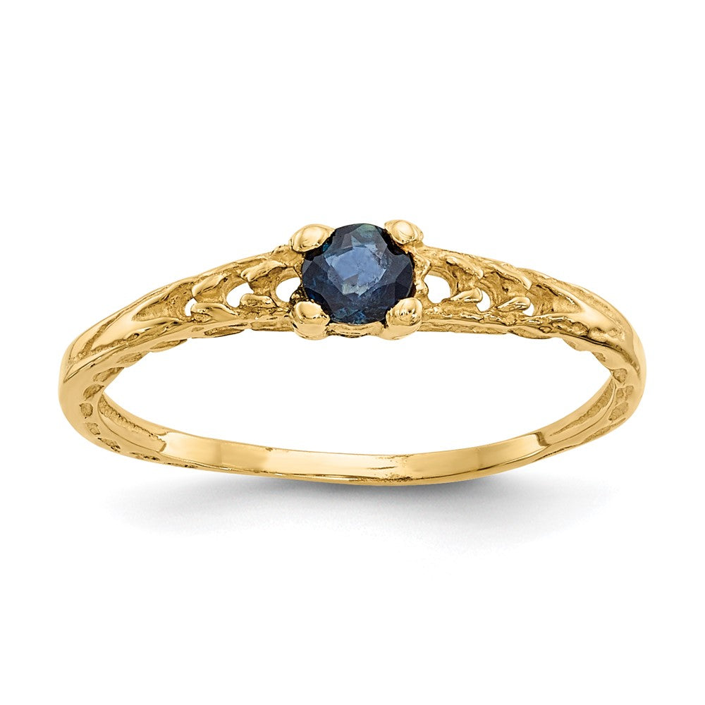 14k Madi K 3mm Sapphire Birthstone Baby / Childrens Ring