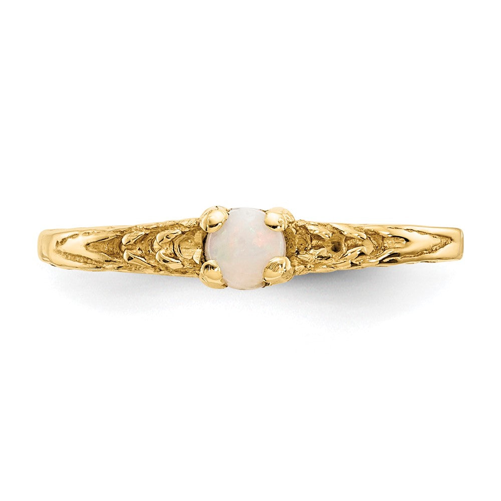 14k Madi K 3mm Opal Birthstone Baby / Childrens Ring