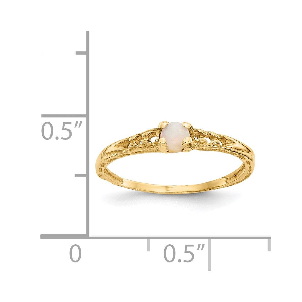 14k Madi K 3mm Opal Birthstone Baby / Childrens Ring