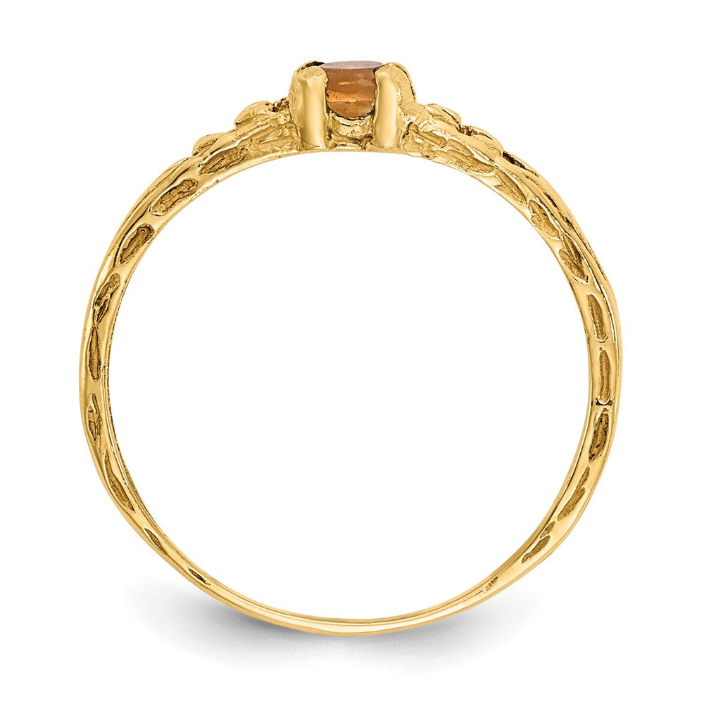 14k Madi K 3mm Citrine Birthstone Baby / Childrens Ring
