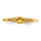 14k Madi K 3mm Citrine Birthstone Baby / Childrens Ring
