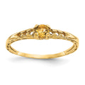 14k Madi K 3mm Citrine Birthstone Baby / Childrens Ring