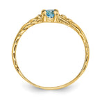 14k Madi K 3mm Blue Topaz Birthstone Baby / Childrens Ring