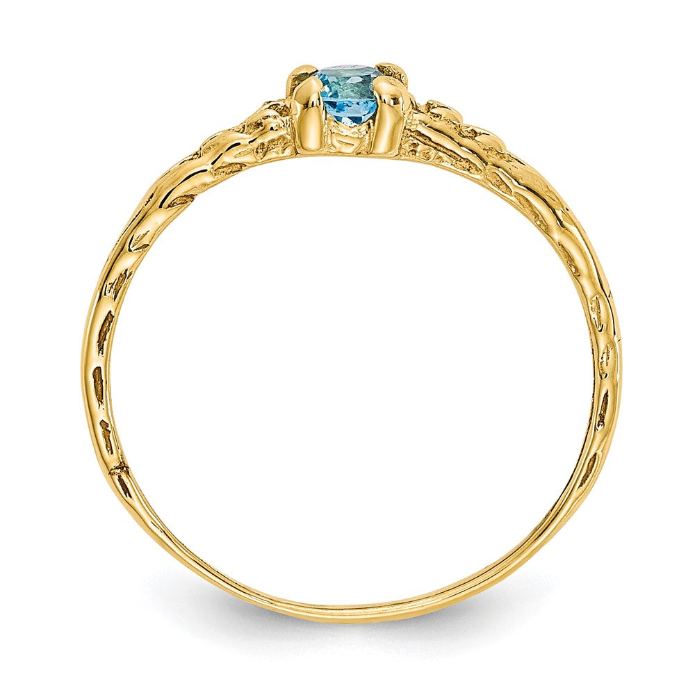 14k Madi K 3mm Blue Topaz Birthstone Baby / Childrens Ring