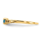 14k Madi K 3mm Blue Topaz Birthstone Baby / Childrens Ring