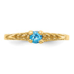 14k Madi K 3mm Blue Topaz Birthstone Baby / Childrens Ring