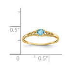 14k Madi K 3mm Blue Topaz Birthstone Baby / Childrens Ring