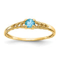 14k Madi K 3mm Blue Topaz Birthstone Baby / Childrens Ring