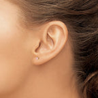 14k Madi K 3mm Pink CZ Screwback Post Earrings