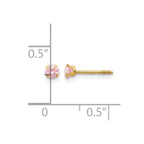 14k Madi K 3mm Pink CZ Screwback Post Earrings