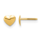 14k Madi K 6.00mm Heart Childrens Silicone Screwback Post Earrings