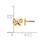14k Madi K Bow Childrens Screwback Post Earrings