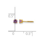 14k Madi K 3mm Round Imitation Amethyst February Birthstone Screwback Post Earrings